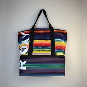 Roxy Rainbow Stripe Insulated Tote / Cooler Bag